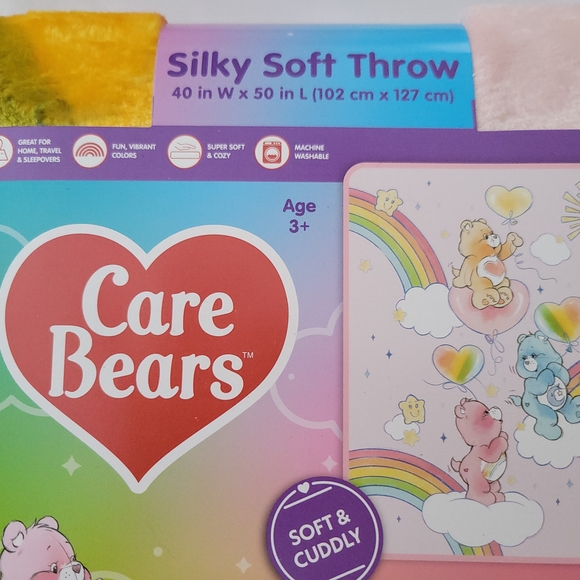 Care Bears Silky Soft Throw Blanket - Picture 2 of 4